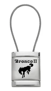 Ford Bronco II Satin Chrome Cable Key Ring (Silver) - Picture 1 of 3