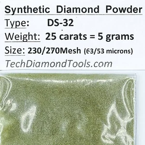 TechDiamondTools Diamantpulver 230 Körnung 63-53 Mikron, 25 cts = 5 Gramm - Bild 1 von 4