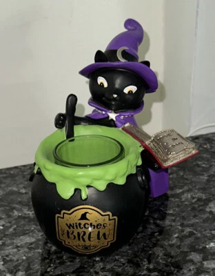 Yankee Candle SOPHIA THE BLACK CAT Witch Brew Tea Light Candelabro Votivo Foto 1 de 4
