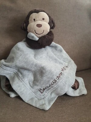 Carters обезьяна серый милый Lovie погремушка безопасности одеяло бананы над мама атлас - Изображение 1 из 4