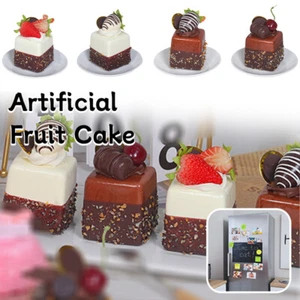 4pcs Artificial Strawberry Fruit Cake Model Simulation Food Fake Dessert Decor - Picture 1 of 14