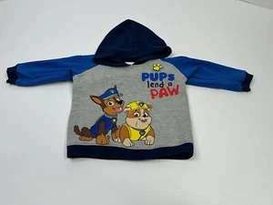 Paw Patrol Hoodie Boys 18 Months Grey + Blue Minor Flaw** "PUPs lend a PAW" - Picture 1 of 9
