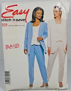 Easy McCalls 7929 Chaqueta Patrón Costura Chaleco Pull On Pantalones Talla 10 12 14 16 FF - Imagen 1 de 3
