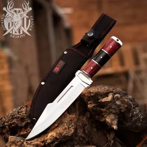 COLUMBIA Fixed Blade Knife Large Bowie Camping Hunting Survival Pocket Knife AUS - Picture 1 of 4