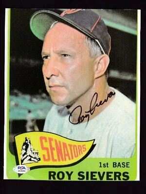 Roy Sievers Autographed 8x10 Photo of 1965 Card PSA/DNA Authentic - Image 1 of 3