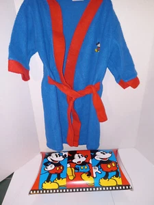 THE DISNEY STORE CHILDS BLUE MICKEY MOUSE BATHROBE YOUTH SZ 7 W/ BOX - Picture 1 of 8