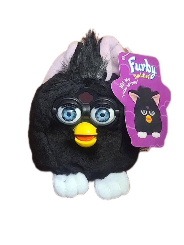 Furby Buddies - 1999 年老虎电子毛绒黑色/黑色带蓝色眼睛 — 第 1/2 张图片