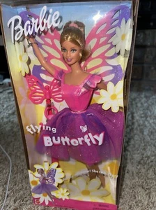 NRFB 2000 Mattel Flying Butterfly Barbie Doll #29345 Her Wings Flutter Wind-up - Picture 1 of 5