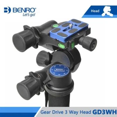 BENRO GD3WH Three-Dimensional Gear Head Black Magnesium Alloy Camera Tripod Head - Image 1 of 4