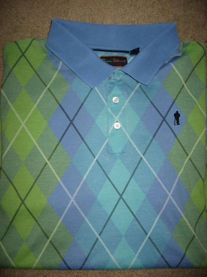 Polo de golf para hombre azul verde diamante PAYNE STEWART XL Foto 1 de 1