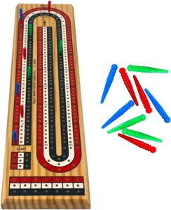 Cribbage Board Game Set with Unique Wooden Cribbage Board (11" X 4.5" X 2.75") & - Picture 1 of 12
