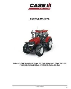 Case IH Puma 170 185 200 215 230 inc CVX Dealers Workshop Manual Delivered Today - Picture 1 of 4
