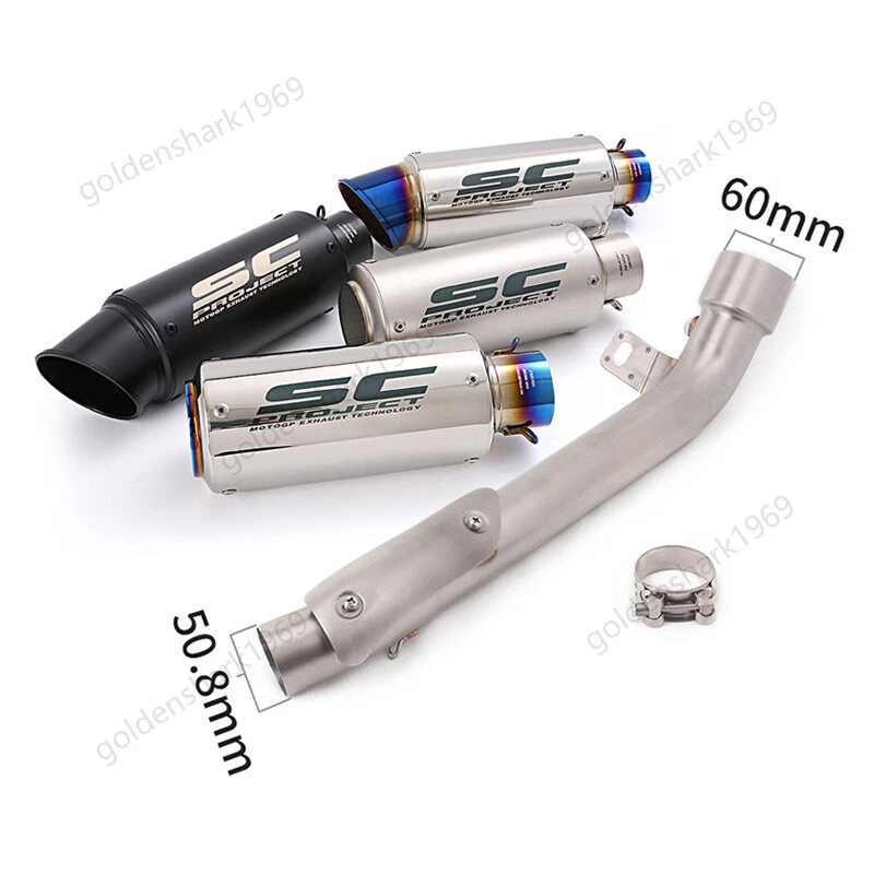 Tubo de enlace medio deslizable 51 mm silenciador puntas de escape para Suzuki GSXR1000 2007 2008 Foto 1 de 4