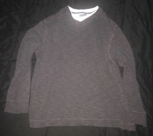 Men’s XL Double-Layered Gray & White Long Sleeve Shirt - Picture 1 of 4