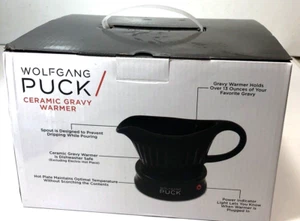 Wolfgang Puck Ceramic Gravy Boat and Warmer. Black - NEW IN BOX - Picture 1 of 5