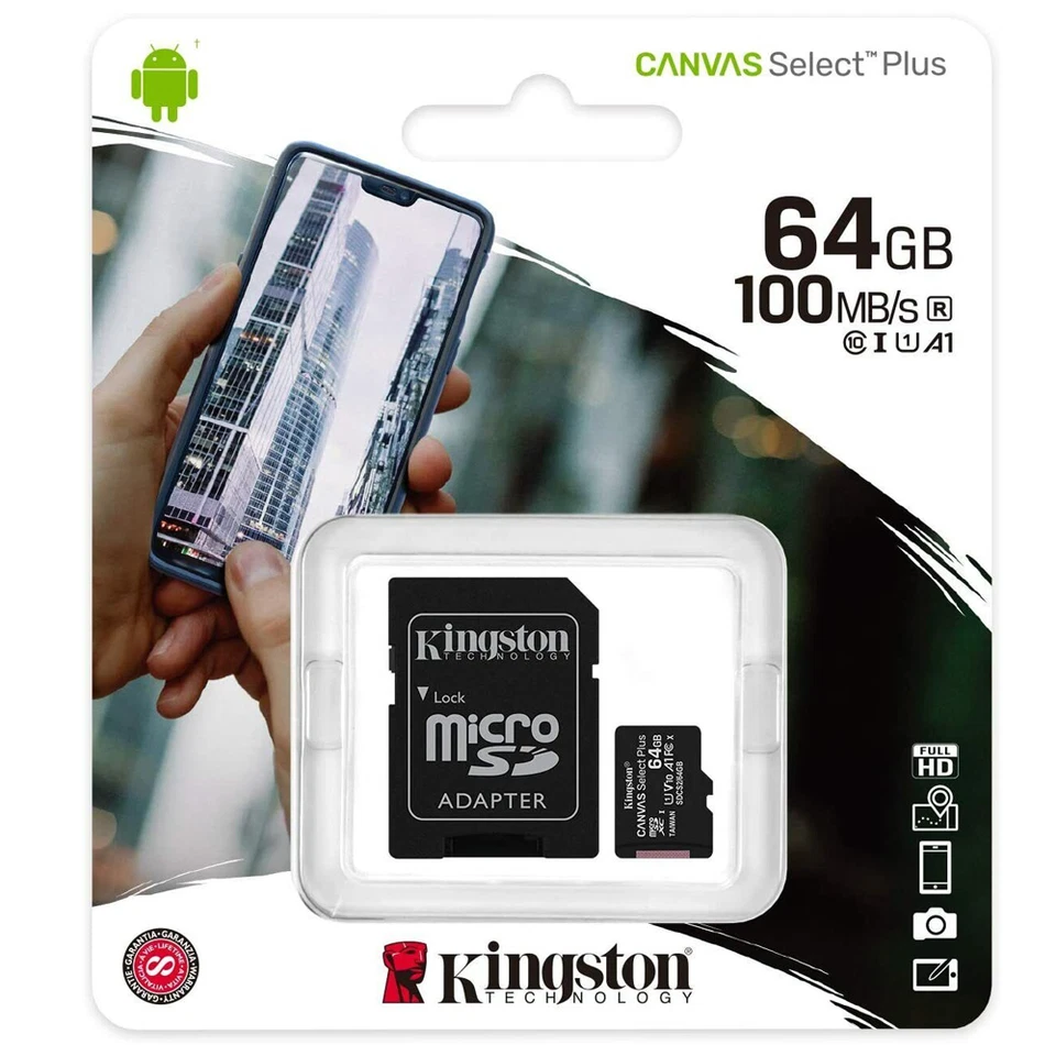 Kingston Canvas Select Plus 64GB microSDXC Memory Card with SD Adapter - High... - Image 1 of 1