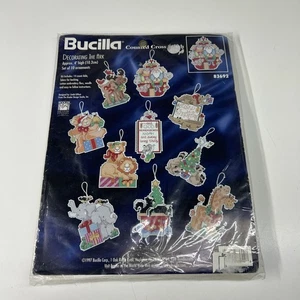 Vtg NIP Bucilla DECORATING THE ARK Counted Cross Stitch Christmas Ornament Kit - Picture 1 of 6