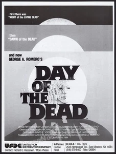 DAY OF THE DEAD - Original 1984 Trade AD / poster _ George A. Romero _ zombies - Picture 1 of 1