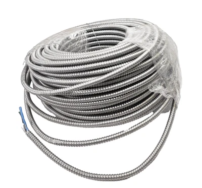 100' Duraclad Stranded Steel BX/AC Armored Cable Wire Roll Stainless Steel - Image 1 of 4