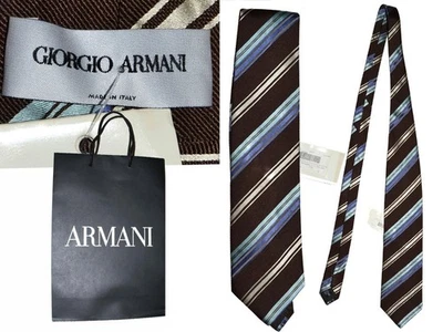 ARMANI Men's 100% Silk Tie with Bag Made in Italy AR09 T1P - Image 1 of 4