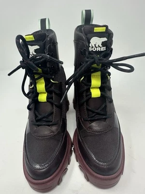 Sorel Boots Women Size 5 Brex Heel Lace Up Burgendy - Image 1 of 4