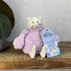 Jellycat Poloneck Peeker Cat Kitten - Lilac Jumper Cute Vintage Beanie 5” - Picture 1 of 17