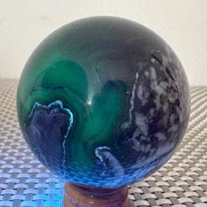 274G Bola de ágata fluorescente natural cuarzo cristal esfera pulida - Imagen 1 de 17