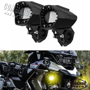 2x 80W Auxiliary Spot Fog Lights For BMW R1250GS R1200GS Honda CBR1000 Kawasaki - Picture 1 of 9