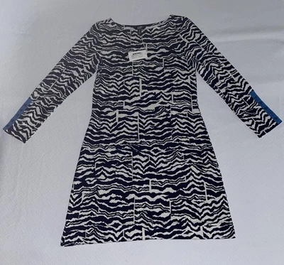 Nuevo con etiquetas Vestido Hatley Zoe Shift S/P Azul Blanco Animal Tallado Arena Algodón Foto 1 de 4