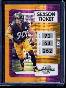 Boleto de temporada 2021 Panini Contenders Optic TJ Watt púrpura Pulsar/26 - Imagen 1 de 2