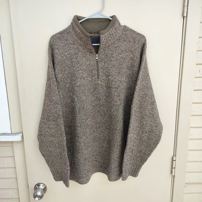 Woolrich Mens Olive Heather 1/4 Zip Pullover Sweater M 9013 - Image 1 of 4
