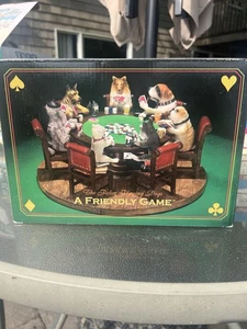 Dogs Playing Poker Decorative Figurine Statue Clean - Brand New Still Sealed - Picture 1 of 4