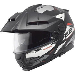 Motorrad Klapp Helm 57 (M) - Schuberth E2 Trail - grau-weiß-schwarz - Bild 1 von 7