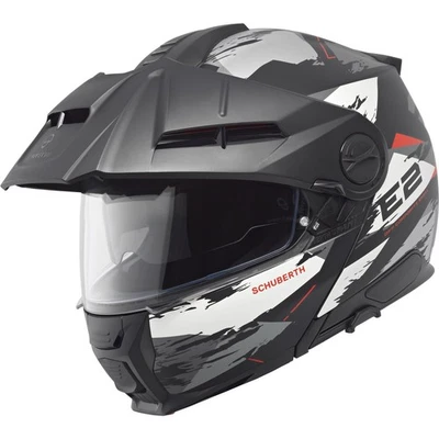Motorrad Klapp Helm 57 (M) - Schuberth E2 Trail - grau-weiß-schwarz - Bild 1 von 4