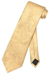 Vesuvio Napoli NeckTie GOLD Color Paisley Design Mens Neck Tie - Picture 1 of 2