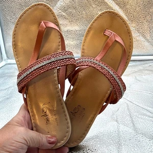 COACH and FOUR Rex Strappy Sandals Women's Size 7M Made in Italy Rhinestones - Picture 1 of 8