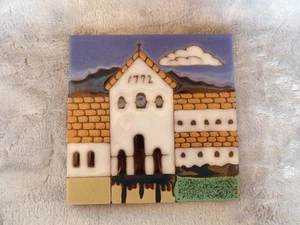 Elany Fliese, Mission San Juan Capistrano, handbemalt, Wandbehang/Untersetzer, 6x6 - Bild 1 von 3