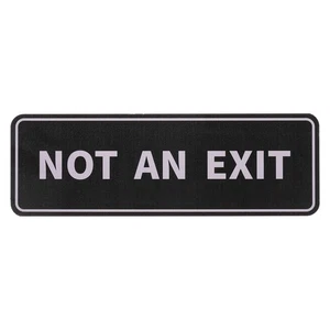 9"Lx3"Wx0.4"T Not an Exit Wall or Door Sign, Black and Silver Tone - Imagen 1 de 5