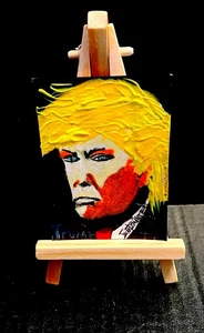 PINTURA ACEO PRESIDENTE Donald trump 2,5 x 3,5 ARTE POP ORIGINAL SWARTZMILLER ADN - Imagen 1 de 20