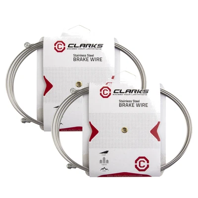 Pack of 2 Clarks Stainless Steel Brake Wire Front or rear 2000mm 1.5mm Silver - Image 1 of 2
