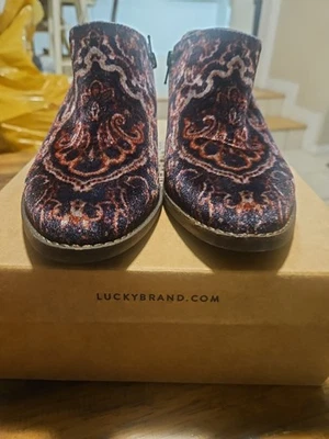 Botines Lucky Brand Ferryn Terciopelo Paisley Talla 8 1/2 Para Mujer’s Foto 1 de 4