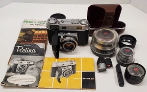 Kodak Retina IIIc RangeFinder-III C-Cámara con 2 Lentes Visor Estuche Papeleo - Imagen 1 de 20