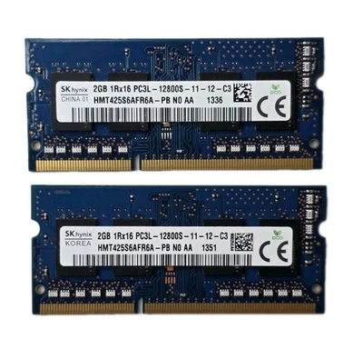 SK Hynix 4GB (2GBx2) 1Rx16 PC3L-12800S-11-12-C3 Memory HMT425S6AFR6A-PB N0 AA - Image 1 of 3