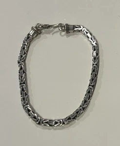 Bracciale maglia catena bizantina in argento sterling 925 per uomo e donna - Foto 1 di 18