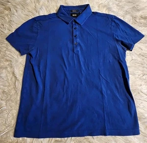 Hugo Boss Hemd Herren Medium Pima Baumwolle Kurzarm Blau Regular Fit Preppy - Bild 1 von 7