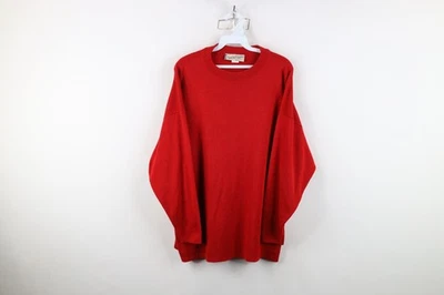 Vtg 90s Diane Von Furstenberg Womens XL Blank Knit 3/4 Sleeve Sweater Red USA - Image 1 of 4