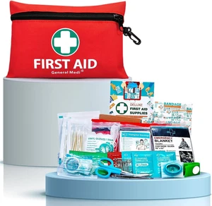 General Medi Mini First Aid Kit, 110 Piece Small First Aid Kit - Includes Emerge - Picture 1 of 12