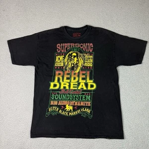 Camiseta Krew Adulto XL Negra Rebel Dread Skateboarding Streetwear Gráfico Rasta - Imagen 1 de 10
