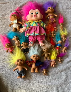 Vintage Troll Puppe 21 Figuren verschiedene Größen - Bild 1 von 14