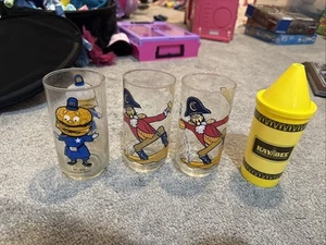Vintage Lot McDonald’s Glasses Big Mac Captain Crook 1977 1991 Kaybee - Picture 1 of 9